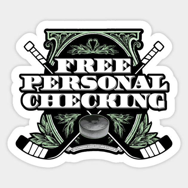 Free Personal Checking - funny hockey hit Sticker by eBrushDesign